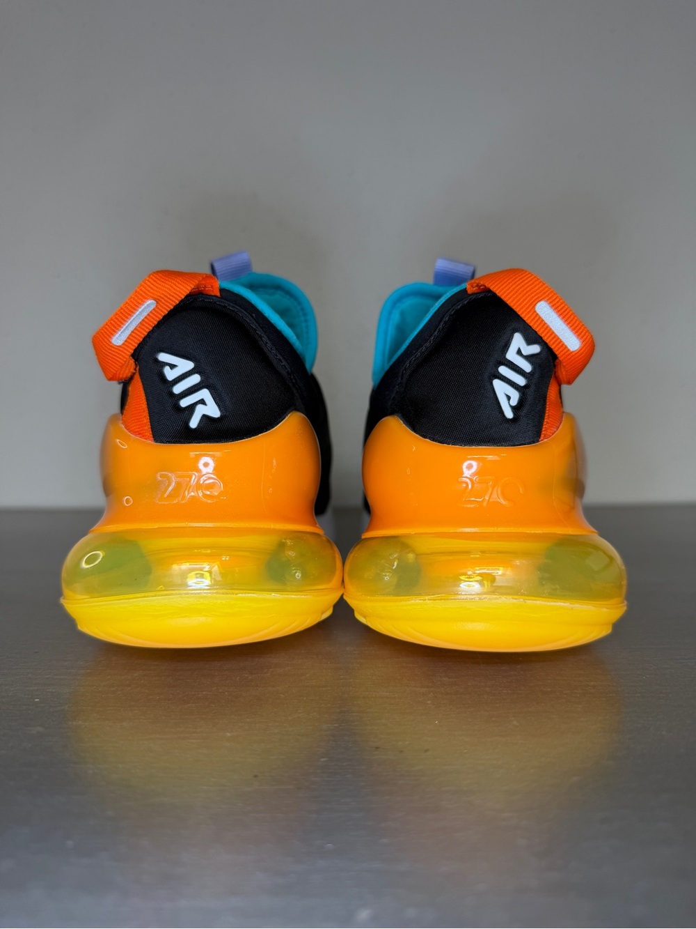 Nike Air Max 270 Extreme Black Laser Orange GS Youth Size 6.5Y Running Shoes - Picture 8 of 10